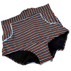 New Seea Swim Georgia Stripped bikini bottoms Textured Size Small